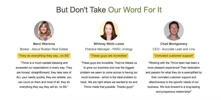 Thrive Customer Stories and Testimonials
