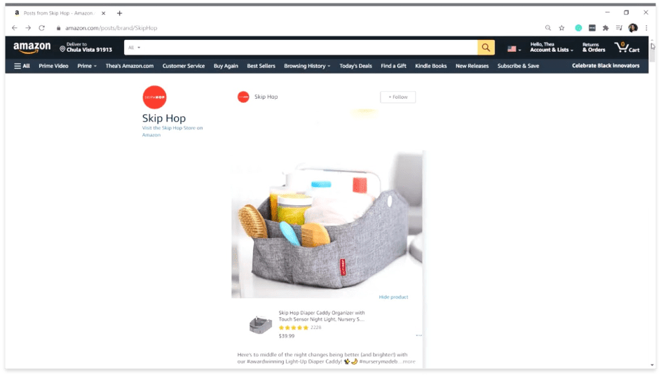 Amazon Website Desktop View